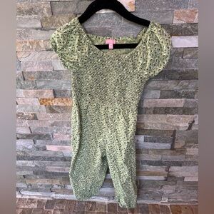 Lucky penny Green Floral Smocked Jumpsuit